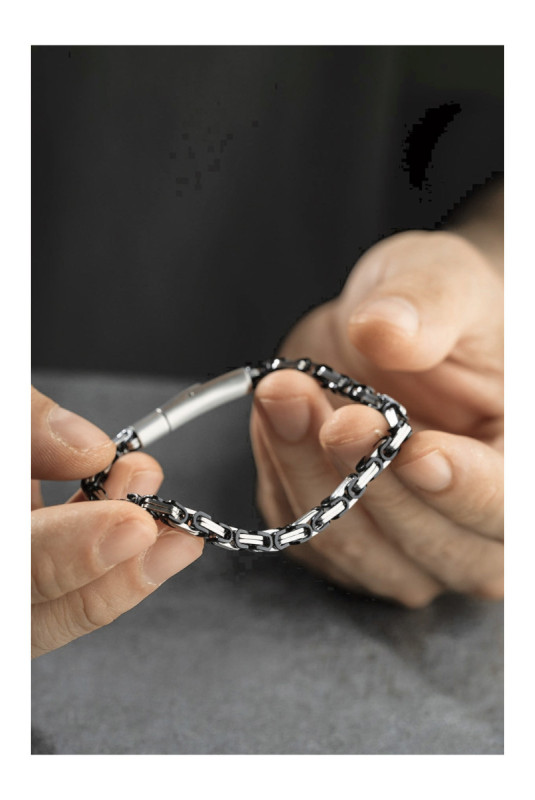 Bracelet en acier - Argent - 20 cm