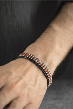 Bracelet en acier - Rouge - 20 cm
