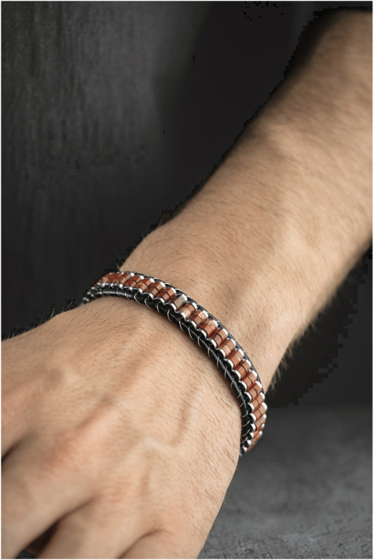 Bracelet en acier - Rouge - 20 cm