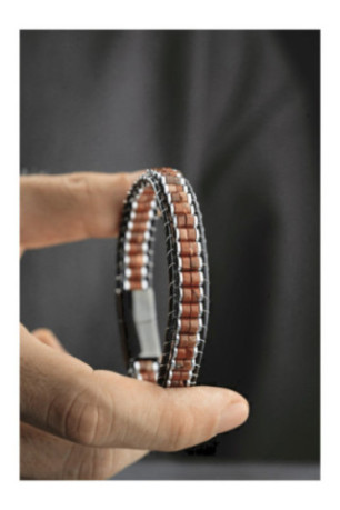 Bracelet en acier - Rouge - 20 cm