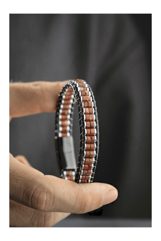 Bracelet en acier - Rouge - 20 cm