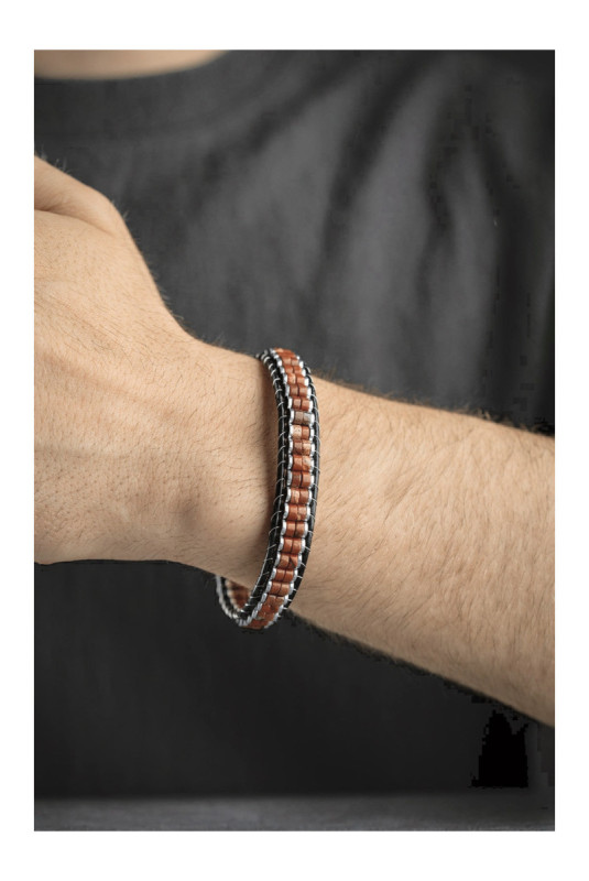 Bracelet en acier - Rouge - 20 cm