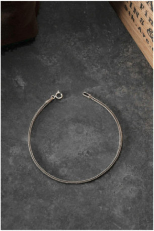 Bracelet en argent - Noir - 19 cm