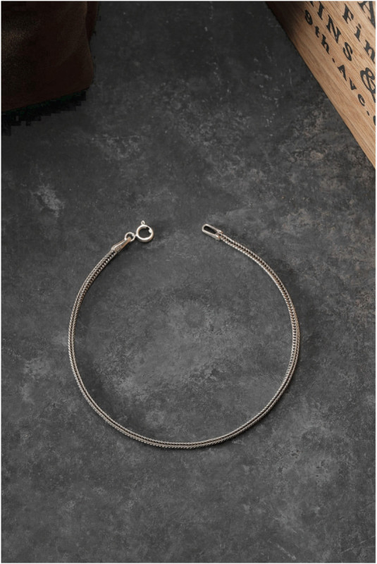 Bracelet en argent - Noir - 20 cm