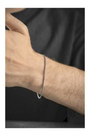 Bracelet en argent - Noir - 20 cm