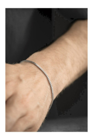 Bracelet en argent - Noir - 19 cm