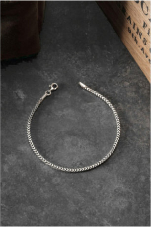 Bracelet en argent - Noir - 22 cm