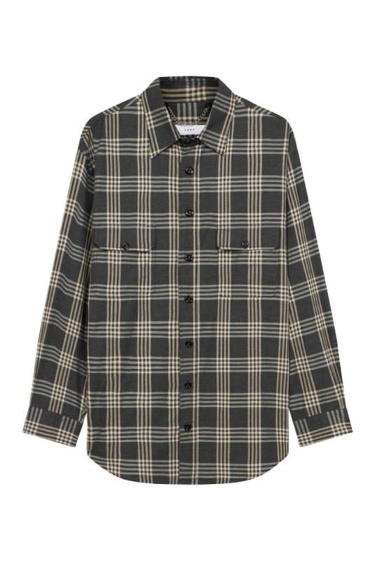 Chemise à carreaux Grise
