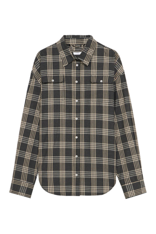 Chemise grise à carreaux