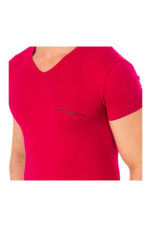 T-shirt col V manches courtes homme Rose vif
