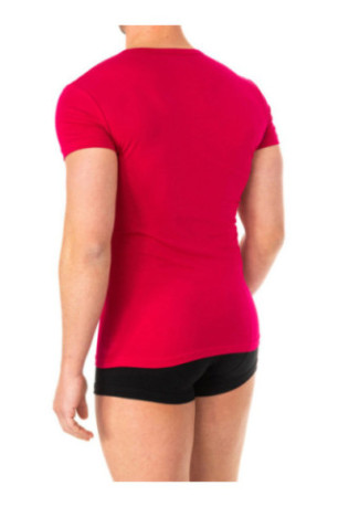 T-shirt col V manches courtes homme Rose vif