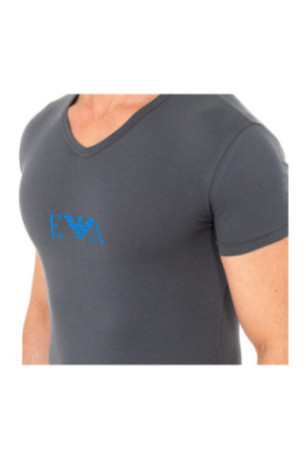 T-shirt col V manches courtes Gris