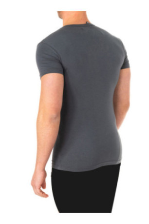 T-shirt col V manches courtes Gris