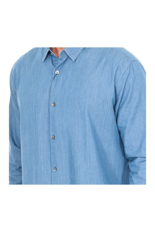 Chemise manches longues bleue