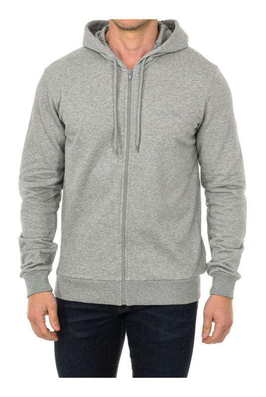 Sweat à capuche Homme manches longues gris