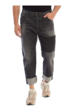 Jean droit Homme Noir marbré