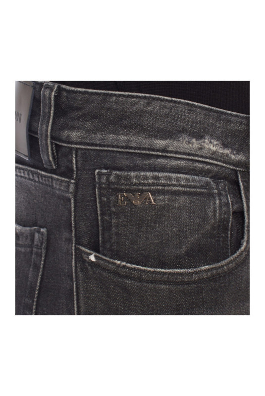 Jean droit Homme Noir marbré