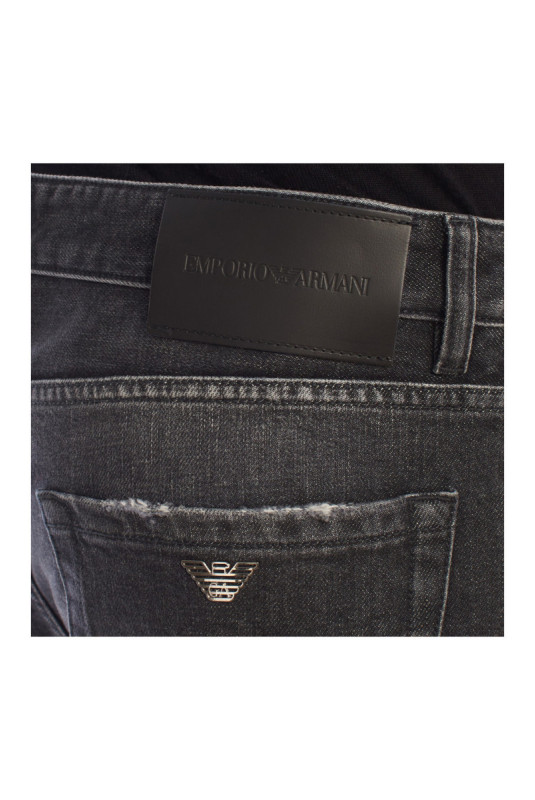 Jean droit Homme Noir marbré