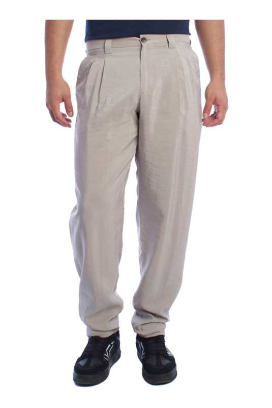 Pantalon chino à pinces Homme Gris