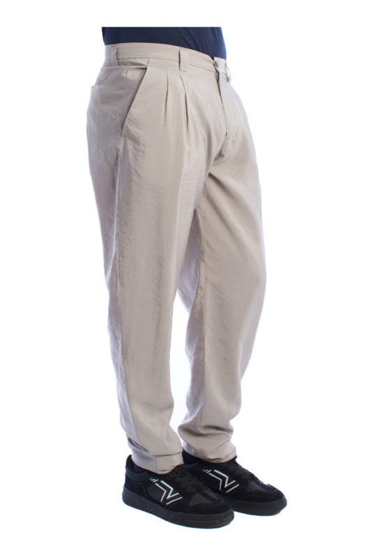 Pantalon chino à pinces Homme Gris