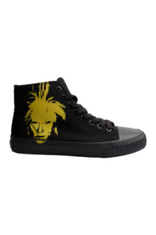 Baskets montantes Andy Warhol Homme Noir et jaune