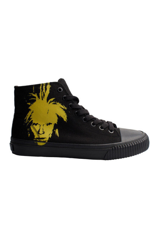 Baskets montantes Andy Warhol Homme Noir et jaune