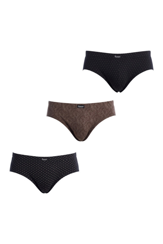 Lot de 3 slips homme Essential Noir et marron