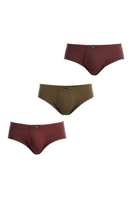Pack de 3 slips avec ouverture Essentials Homme Grenat et vert