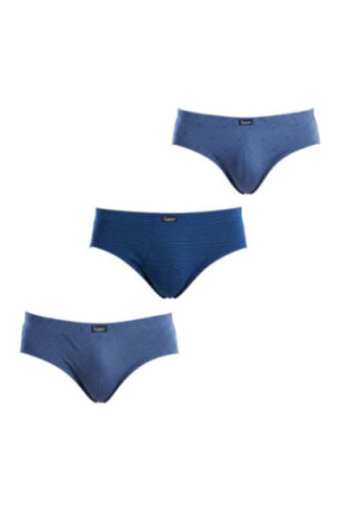 Lot de 3 slips homme Essential Prints Imprimé bleu