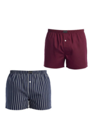 Lot de 2 boxers Essential Bleu et grenat