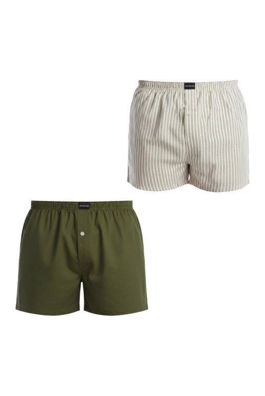 Lot de 2 boxers Essential Kaki-Beige
