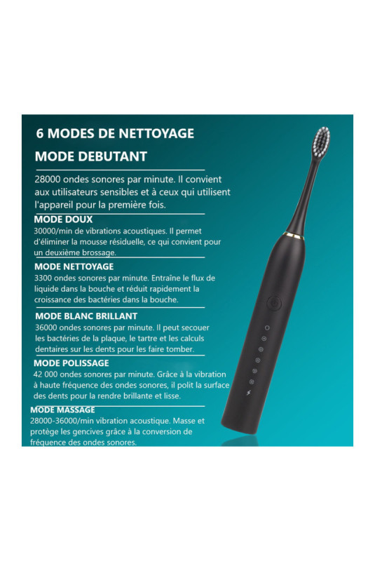Brosse à dents électrique Noir