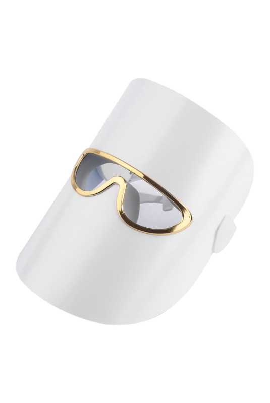 Masque LED luminothérapie 3 couleurs blanc/or