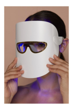 Masque LED luminothérapie 3 couleurs blanc/or