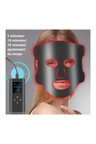 Masque LED visage luminothérapie 7 couleurs noir
