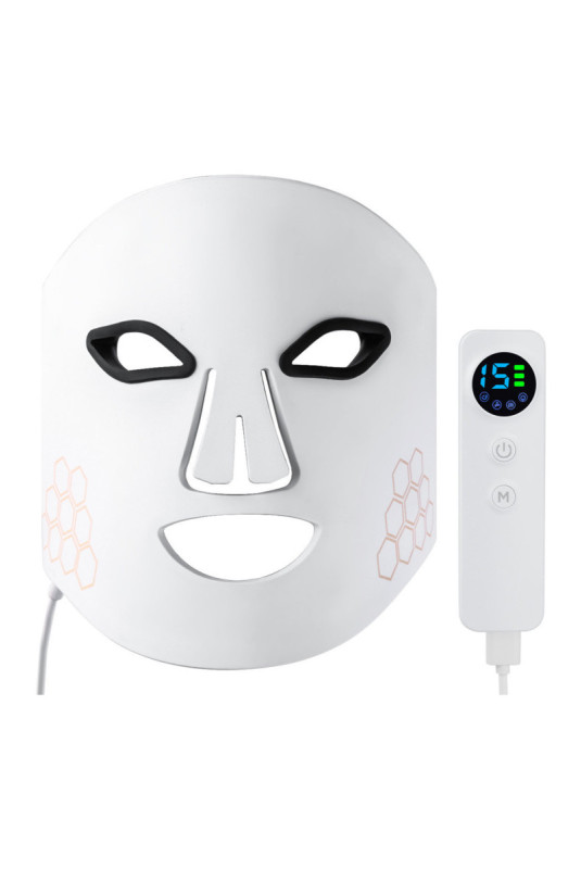 Masque LED visage luminothérapie 4 couleurs Blanc