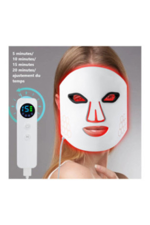 Masque LED visage luminothérapie 4 couleurs Blanc