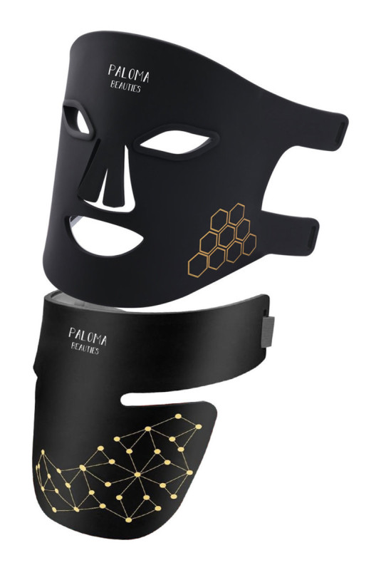 Masque LED visage et cou luminothérapie Noir