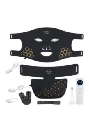 Masque LED visage et cou luminothérapie Noir