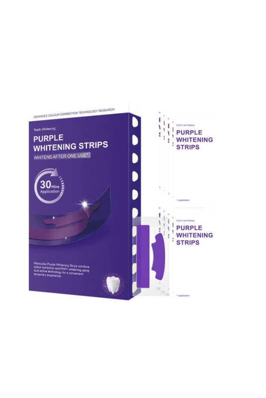 Bandes blanchissantes dentaires Purple Whitening Strips Violet 14 paires