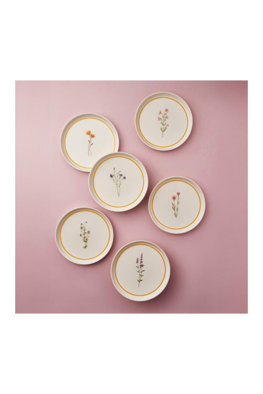 Service d'assiettes à dessert (6 pièces) - Multicolore