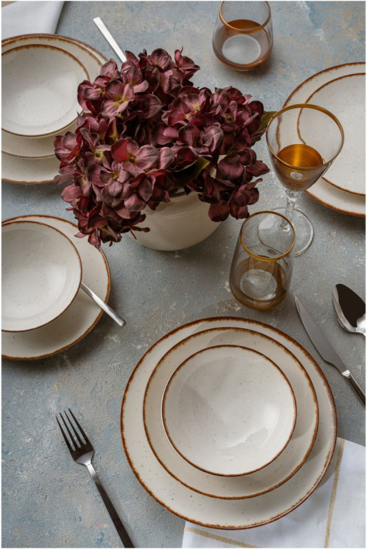 Service de table (24 pièces) - Blanc Brun