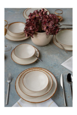 Service de table (24 pièces) - Blanc Brun