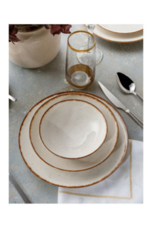 Service de table (24 pièces) - Blanc Brun