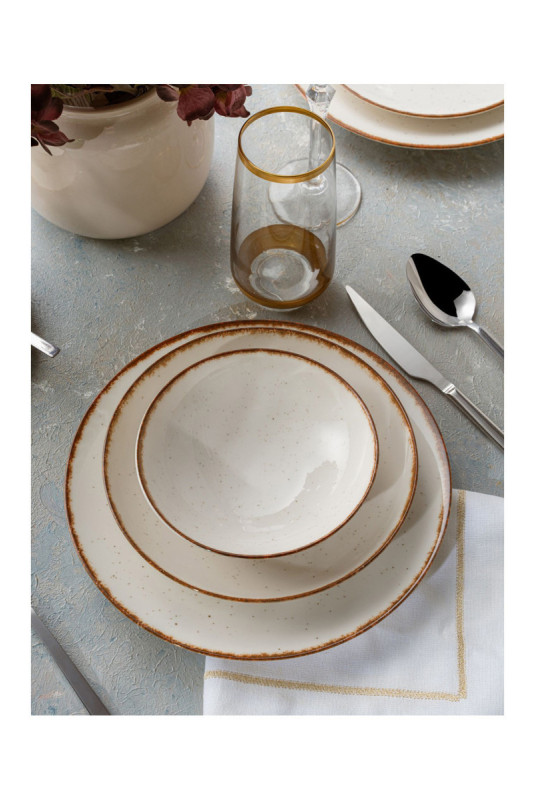 Service de table (24 pièces) - Blanc Brun