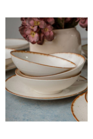 Service de table (24 pièces) - Blanc Brun