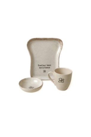 Ensemble petit-déjeuner (3 pièces) - Crème Noir