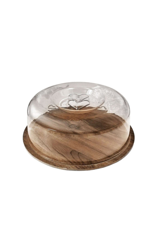 Plat de service à gâteau - Brun