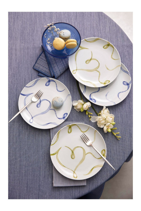 Service à gâteau (4 pièces) - Bleu