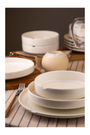Service de table (18 pièces) - Crème